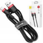 Кабель Baseus USB For lightning 2.4A CALKLF-B19 Черно-красный