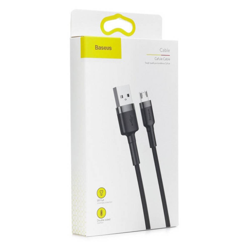 Кабель Baseus CAMKLF-BG1 Cafule Cable USB to Micro USB 2.4A 1m Gray+Black