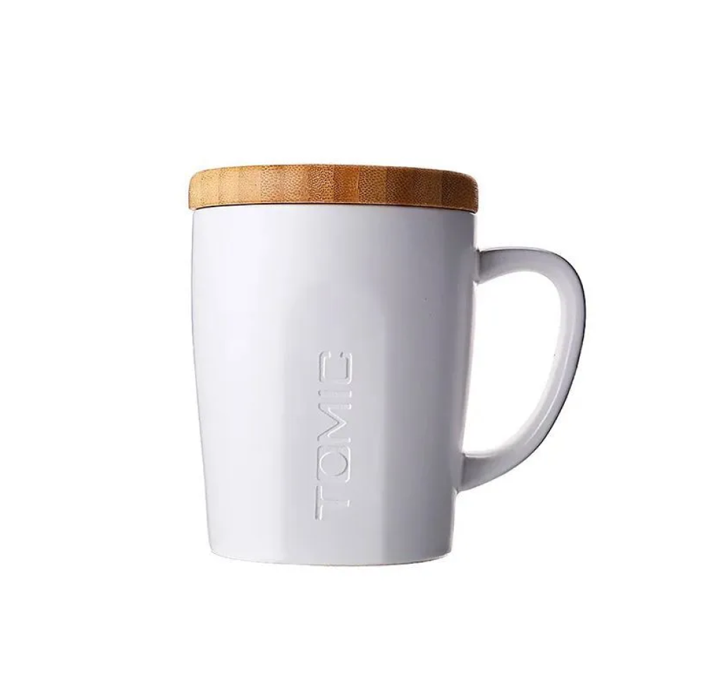 Кружка Xiaomi Tomic Ceramic Cup With Bamboo Cover TC1316U White