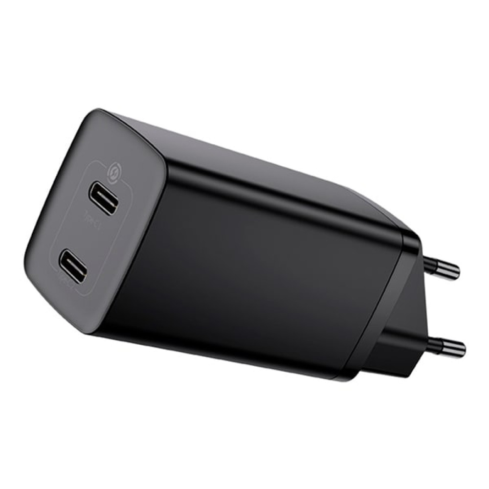 Сетевое зарядное устройство Baseus CCGAN2L-E01 GaN2 Lite Quick Charger 2xType-C 65W Black