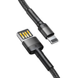 Кабель Baseus CALKLF-HG1 Cafule Cable (special edition) USB to Lightning 1.5A 2m Grey+Black - фото2